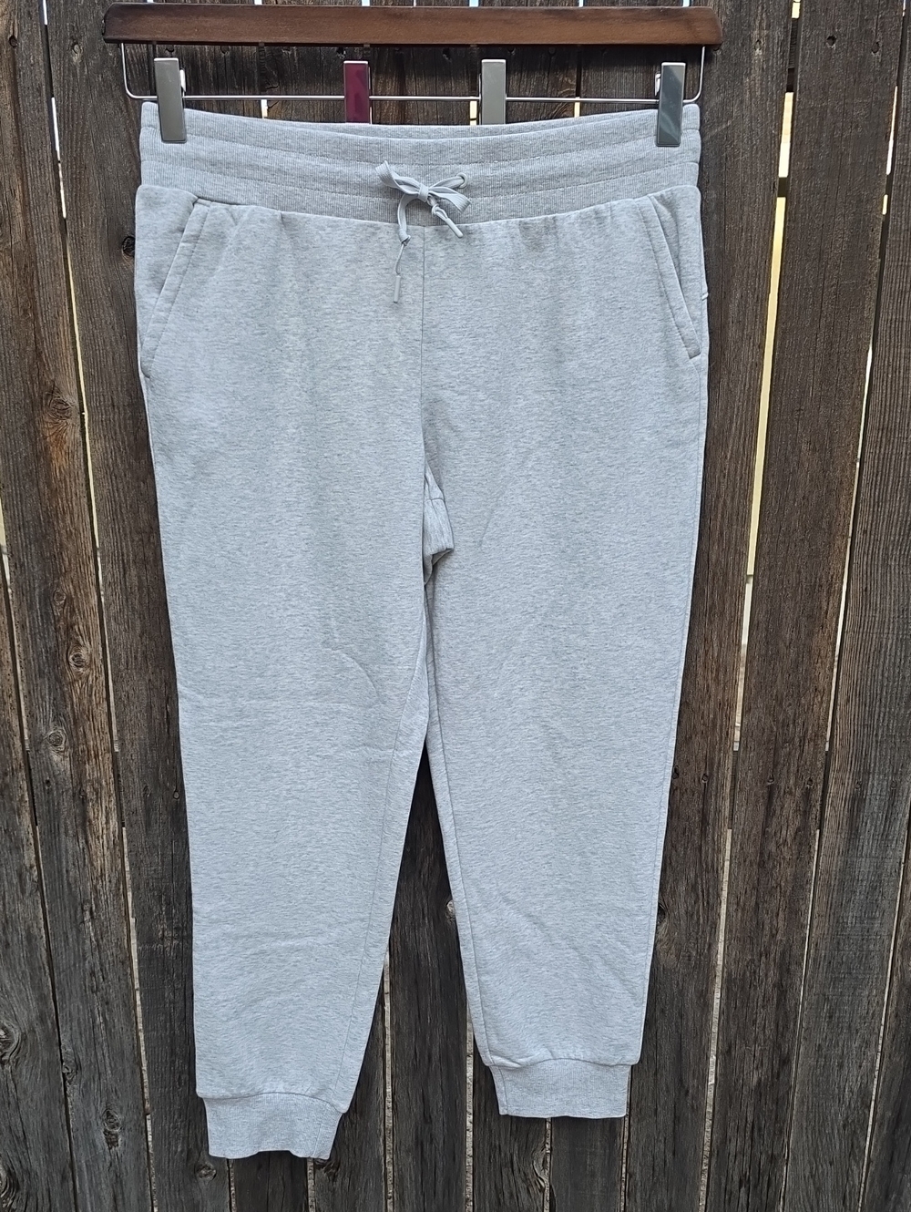 Xersion Light Gray Drawstring Track Super Soft Fleece Joggers Large